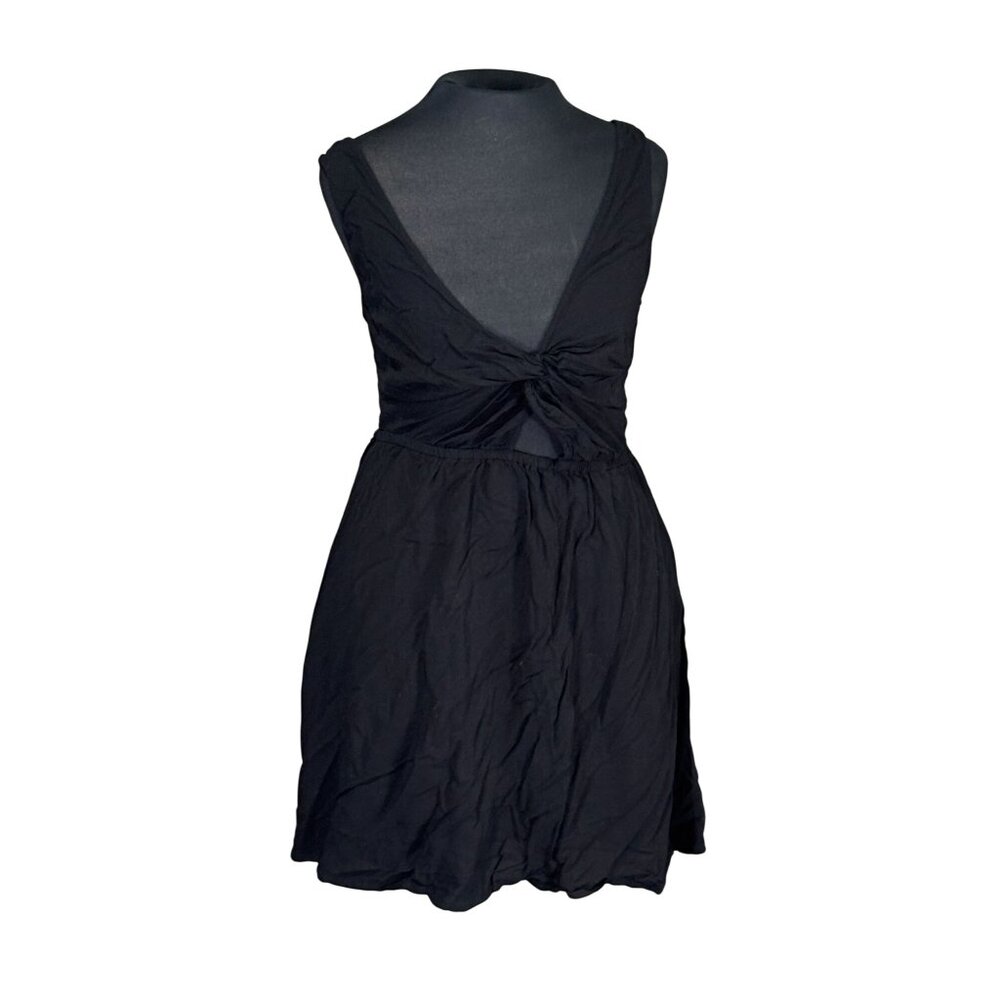 ASOS Black Sleeveless Mini Dress With Front Knot Detail Open Back Womens Size 8